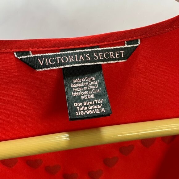 Victoria’s Secret Red Robe Satin Kimono One Size - Picture 3 of 3